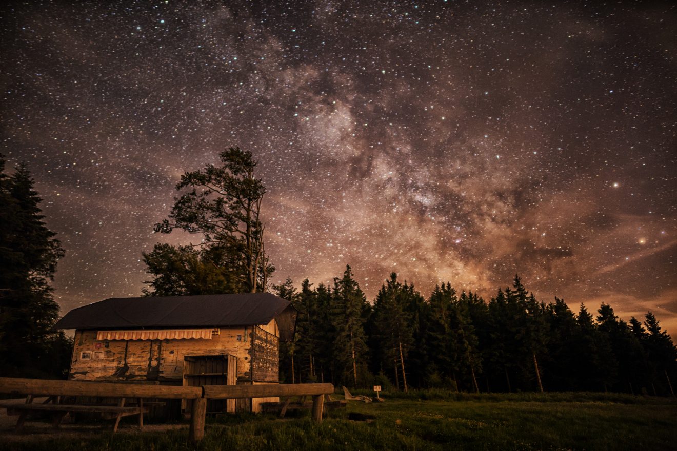 Hütte an der Zuflucht bei Nacht. Copyright Thomas Straub