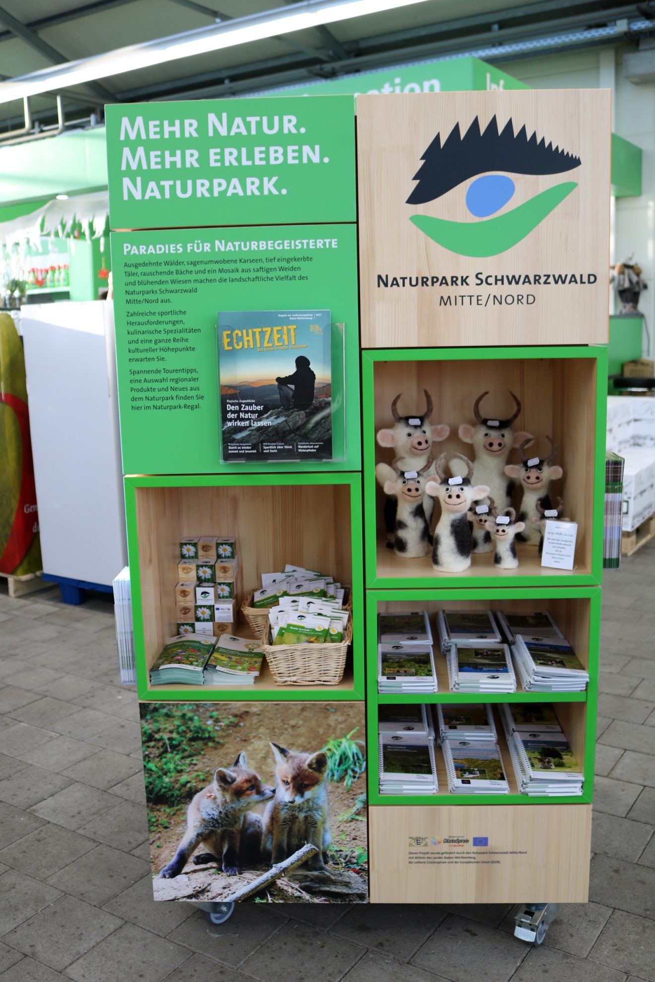 Naturpark-Würfel in vier Raiffeisen Märkten in der Region Schwarzwald Mitte/Nord